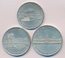 1956. 10Ft + 20Ft + 25Ft Ag "10 éves a Forint" sor T:2