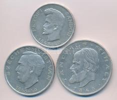 1948. 5Ft "Petőfi" + 10Ft "Széchenyi" + 20Ft "Táncsics" Ag sor T:2 ph