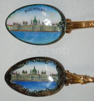 Két darab Budapest díszkanál, zománcozott