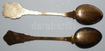 Két darab Budapest díszkanál, zománcozott