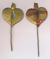 2db " A Felvidékért" festett kitűző piros és zöld színben T:2