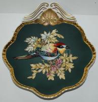 Kézzel festett kolozsvári díszkínáló, hibátlan, jelzett, h:23 cm