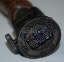 Régi, fanyelű "Nyíregyháza" köriratos vasúti bélyegző / 
Railways stamper 14 cm