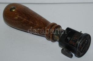 Régi, fanyelű "Nyíregyháza" köriratos vasúti bélyegző / 
Railways stamper 14 cm