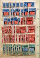 600 db magyar okmány és illetékbélyeg kis berakóban