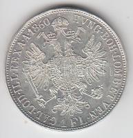 1860B 1Fl Ag "Ferenc József" T:1-,2