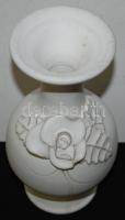 Rózsával díszített kerámia váza / 
Ceramic vase with rose decoration, 23cm