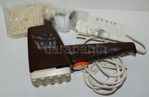 Működőképes retró hajszárító és egy retró elektromos masszírozó készlet eredeti dobozában, leírással...