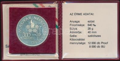 1984. 500Ft Ag "Téli Olimpia / Sarajevo" T:PP Dísztokban tanúsítvánnyal