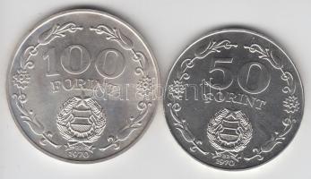 1970. 50Ft Ag + 100Ft "Felszabadulás" pár T:BU