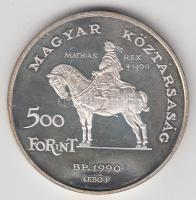 1990. 500Ft Ag "Mátyás király-Beatrix" T:PP Dísztokban