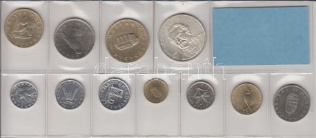 1994. 10f-200Ft 11db klf érmés forgalmi sor fóliatokban (200Ft Ag "Deák") T:1