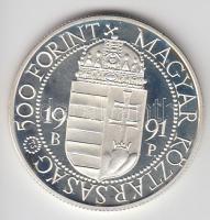 1991. 500Ft "II.János Pál pápa látogatása" dísztokban T:PP