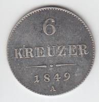 Ausztria 1849A 6Kr Ag T:2- k. Austria 1849A 6 Kreuzer Ag C:VF