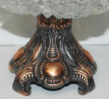 Cca 1900, gazdagon díszített kínálókosár, metszett, csiszolt, ólomkristály üveg, hibátlan, préselt r...