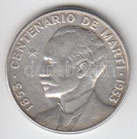 Kuba 1953. 25c Ag "100 éve született Jose Marti" T:2- Cuba 1953. 25 cents Ag "José Marti" C:VF