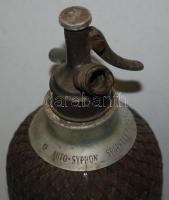 "Auto-Syphon Sparklet Patent C 1929" feliratú szódásüveg védő fém hálóval, ritkaság!!, 34 ...