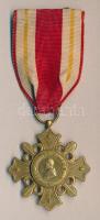 1888 Vatikán &quot;Pro ecclesie et pontifice - Leo XIII.&quot; érdemkereszt eredeti szalagon T:2 /  1888 Vatican award cross C: EF