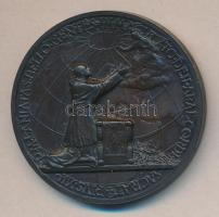 1944 Vatikán: XII. Piusz pápaságának 5. éve bronz plakett eredeti Regia Zecca zacskóban T:1 d:44 mm ...