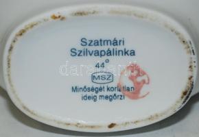 Hollóházi szatmári szilvapálinka porcelán kulacs, megrendelésre gyártott, hibátlan, jelzett, m:24 cm