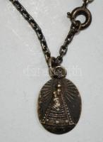 cca 1900 Szűzanyát ábrázoló 3 db ezüst medál ezüst láncon / Silver holy medals on silver chain 12,1g