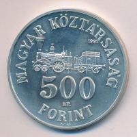 1991. 500Ft Ag "Széchenyi István" T:BU Dísztokban, sorszámozott tanúsítvánnyal.