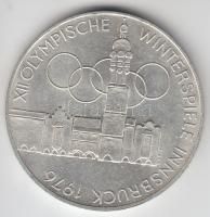 Ausztria 1976. 100Sch Ag "Innsbruck - XII. téli olimpia / Épületek és olimpiai logó" T:2- Austria 1976. 100 Schilling Ag "Winter Olympics Innsbruck / Buildings and Olympic logo" C:VF