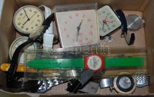 Óra tétel: Ébresztő, karórák, alkatrészek, vegyes minőségben