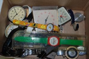 Óra tétel: Ébresztő, karórák, alkatrészek, vegyes minőségben