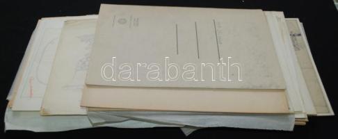 Berendezési tárgyak formatervei, valamint népművészettel foglalkozó rajzok gyűjteménye az 1920-30-as évekből kb 100 darab