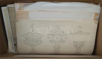 Berendezési tárgyak formatervei, valamint népművészettel foglalkozó rajzok gyűjteménye az 1920-30-as...