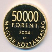 2004. 50.000Ft Au(0.986) "Magyarország az Európai Unió tagja" 13,964g T:PP Csak 7000db! Tanúsítvánnyal dísztokban