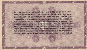 1946. 100.000AP sorszám nélkül vízjeles papíron (8x) kissé eltolódott nyomatúak T:I,I-