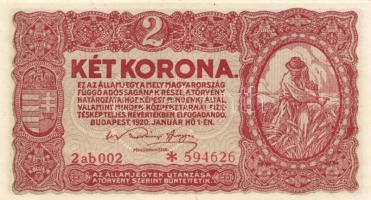 1920. 2K (4x) "2ab *" egymás utáni sorszámmal T:I,I-(saroktörés/kopás)