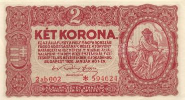 1920. 2K (4x) "2ab *" egymás utáni sorszámmal T:I,I-(saroktörés/kopás)