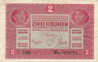 1917. 2K + 1918. 25K "3000" feletti sorozatszámmal, hullámos hátlappal mindhármon hamis ro...