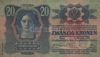 1912. 100K + 1913. 20K (2x) mindhárom "Felülbélyegzés 1919. jan.31. Nyírbátor Város Tanácsa&quo...