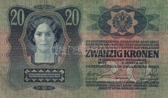 1912. 100K + 1913. 20K (2x) mindhárom "Felülbélyegzés 1919. jan.31. Nyírbátor Város Tanácsa&quo...