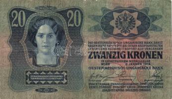 1912. 100K + 1913. 20K (2x) mindhárom "Felülbélyegzés 1919. jan.31. Nyírbátor Város Tanácsa&quo...