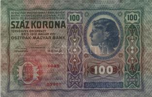 1912. 100K + 1913. 20K (2x) mindhárom "Felülbélyegzés 1919. jan.31. Nyírbátor Város Tanácsa&quo...