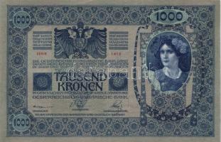 1902. 1000K + 1912. 100K + 1913. 20K mindegyik rózsaszín "Felülbélyegzés 1919. jan.11. Kecskemé...