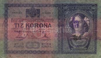 1904. 10K (4x) kétféle "SHS" felülbélyegzésekkel, egyiken bélyeg is T:III,IV