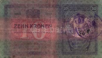 1904. 10K (4x) kétféle "SHS" felülbélyegzésekkel, egyiken bélyeg is T:III,IV