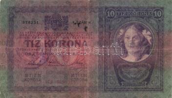 1904. 10K (4x) kétféle "SHS" felülbélyegzésekkel, egyiken bélyeg is T:III,IV