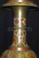 Hatalmas zománcozott padlóváza, gazdagon díszítve, apró lepattogzásokkal, m:102 cm, s:9,64 kg