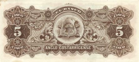 Costa Rica/Köztársaság/Banco Anglo Costarricense ~1911. 5C kiadatlan bankjegy T:I- fo.
Costa Rica/Re...