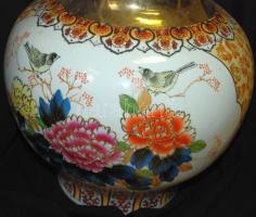 Kínai porcelán padlóváza. Kézzel festett, 61 cm magas, hibátlan állapotban, jelzés nélkül / Hand pai...