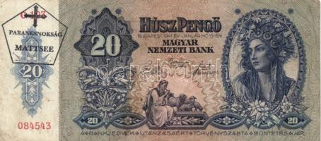 1930-41. 10P, 20P, 50P, 100P mindegyik hamis "Parancsnokság Mattsee" bélyegzővel T:II-,III