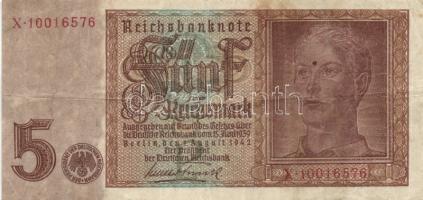 Német Birodalom/Weimari Köztársaság/Német 3. Birodalom 1908-1942. 6db különféle bankjegy T:vegyes
Ge...