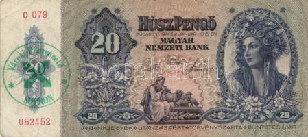 1930-43. 10P ,20P, 50P, 100P mindegyik hamis "Városi Pártvezető SOPRON" felülbélyegzéssel ...